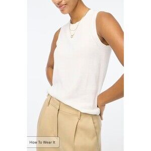 NWT J Crew Sweater Shell White Size L Retail $49.50